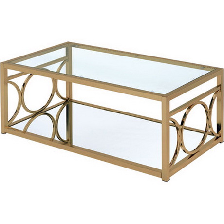 CT00035 modern stainless steel glass coffee table