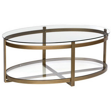 CT00042 glass top steel stainless base coffee table set