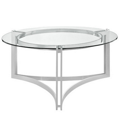 CT00054 glass top steel stainless base coffee table set