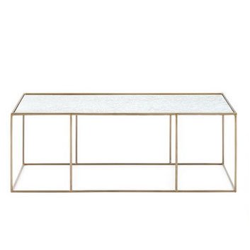 CT00099 design new stainless steel frame glass top diamond coff