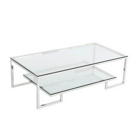 CT00116 design new stainless steel frame glass top diamond coff