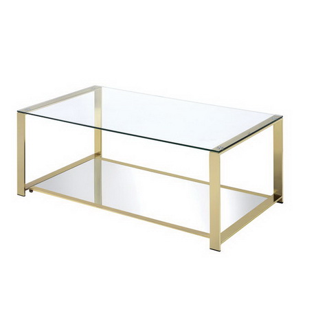 CT00117 design new stainless steel frame glass top diamond coff