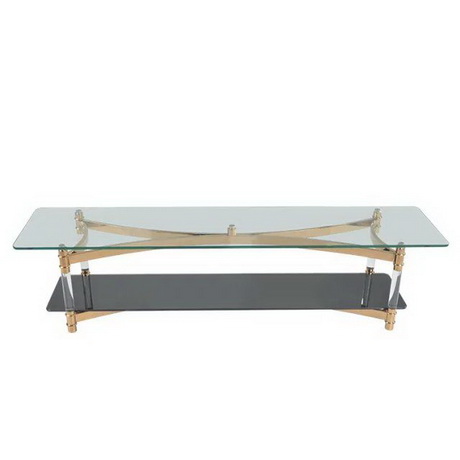 CT00213 tempered glass modern stainless steel coffee table