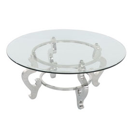 CT00217 tempered glass modern stainless steel coffee table