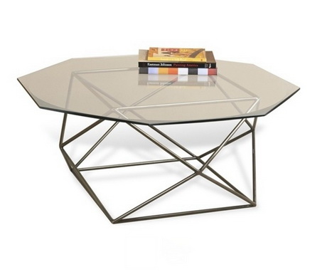 CT00221 tempered glass modern stainless steel coffee table