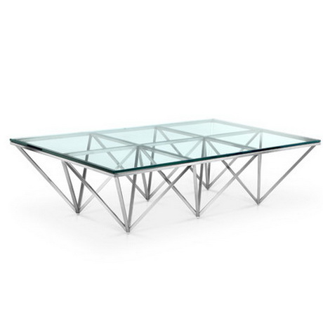 CT00223 tempered glass modern stainless steel coffee table