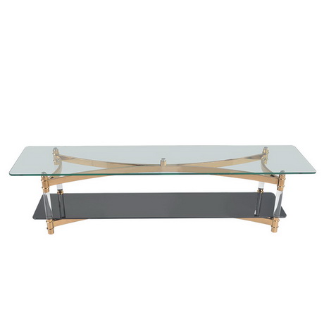 CT00241 tempered glass modern stainless steel coffee table