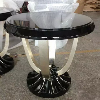 CT00251 event rental mirror glass table stainless steel modern