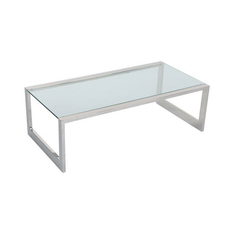 CT00263 event rental mirror glass table stainless steel modern