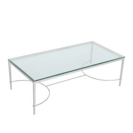 CT00264 event rental mirror glass table stainless steel modern