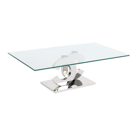 CT00267 event rental mirror glass table stainless steel modern