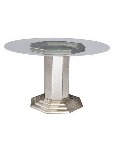 CT00276 event rental mirror glass table stainless steel modern