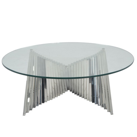 CT00282 event rental mirror glass table stainless steel modern