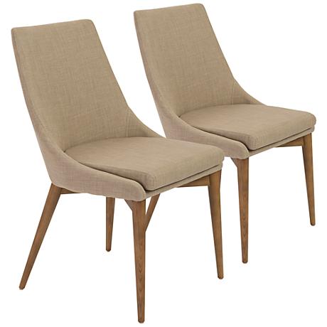 DC00006 Solid walnut wood polyester fabric dining chairs