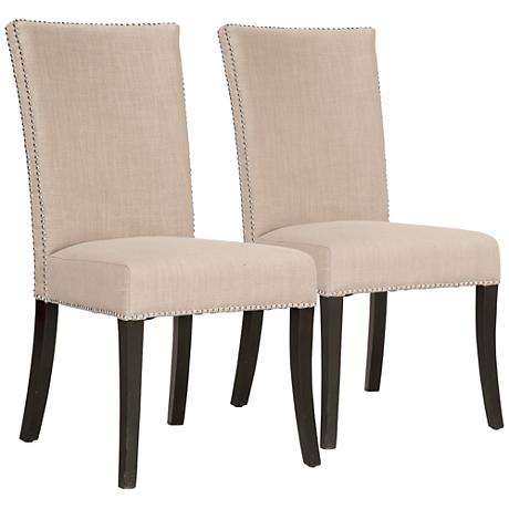 DC00010 Solid walnut wood polyester fabric dining chairs