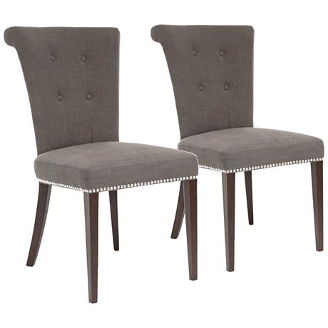 DC00014 Solid walnut wood polyester fabric dining chairs