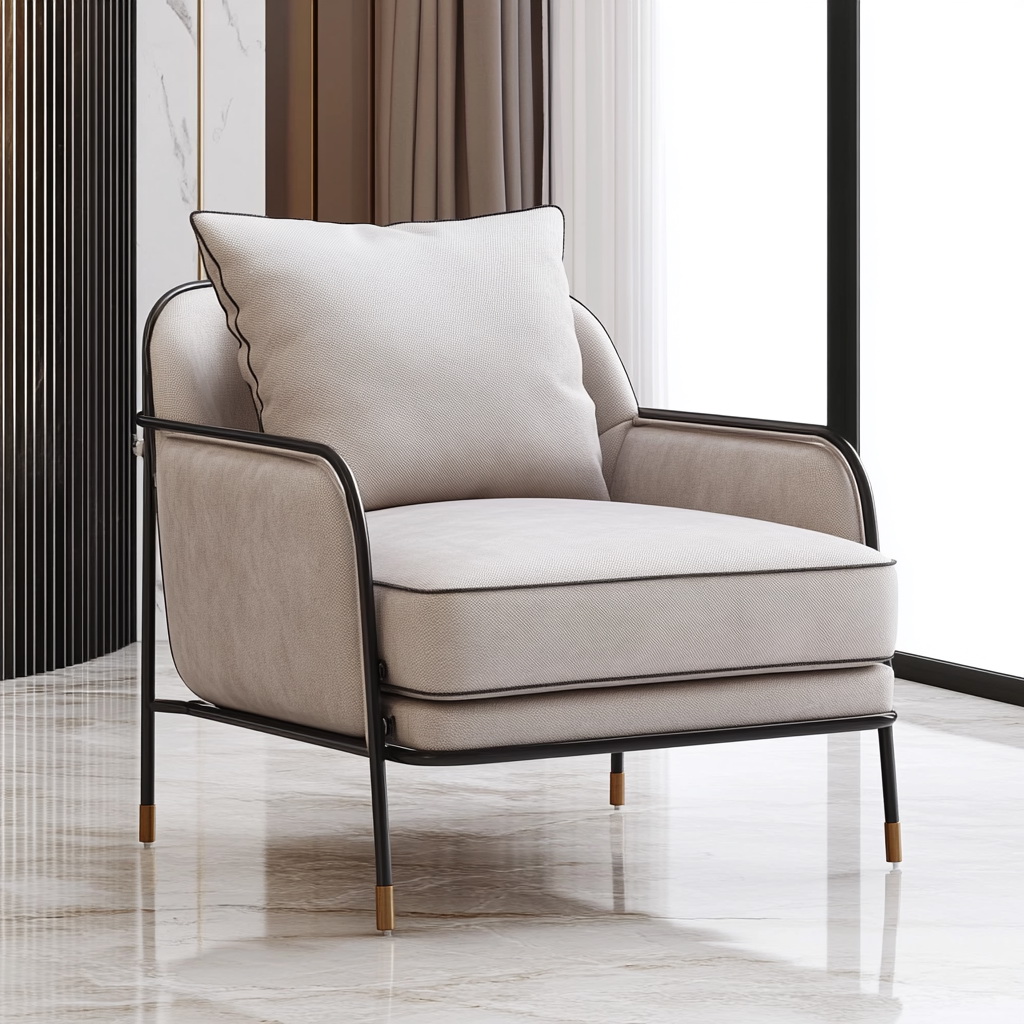 MTC0070 Matoezzi ITALIA lounge chair with solid walnut woood