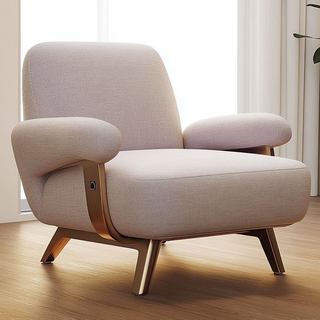 MTC0107 Matoezzi ITALIA lounge chair with solid walnut woood