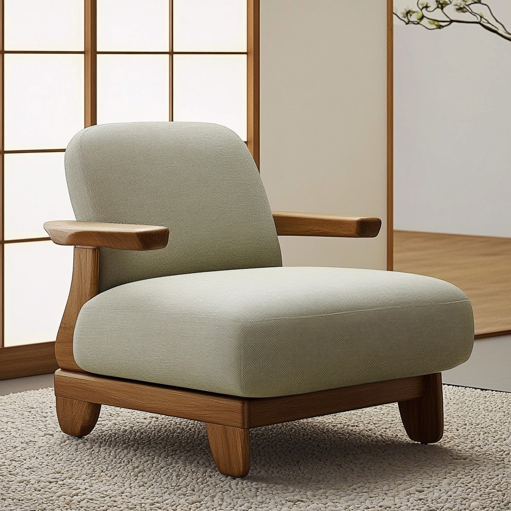 MTC0115 Matoezzi ITALIA lounge chair with solid walnut woood