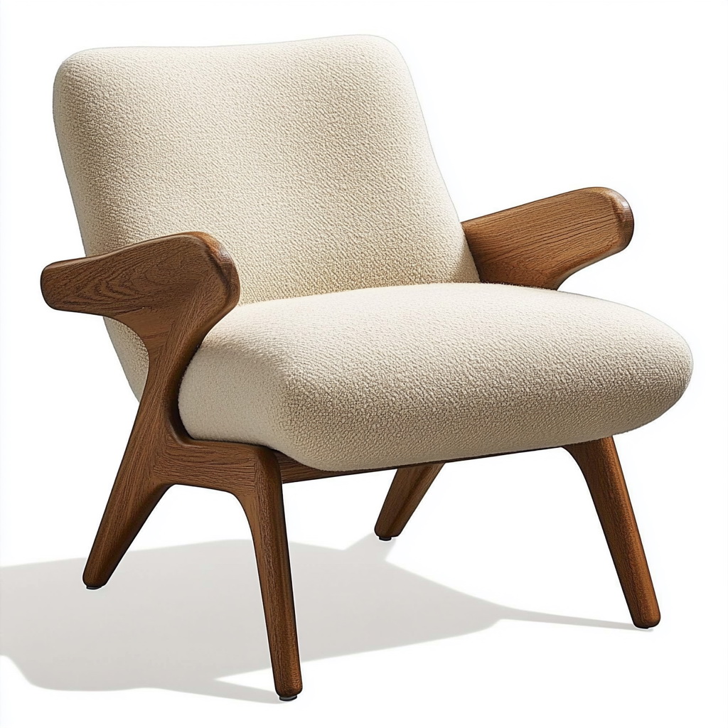 MTC0123 Matoezzi ITALIA lounge chair with solid walnut woood