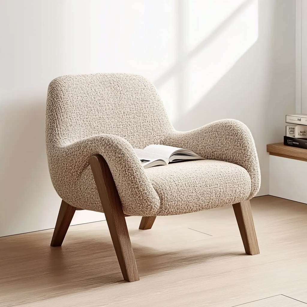 MTC0163 Matoezzi ITALIA lounge chair with solid walnut woood