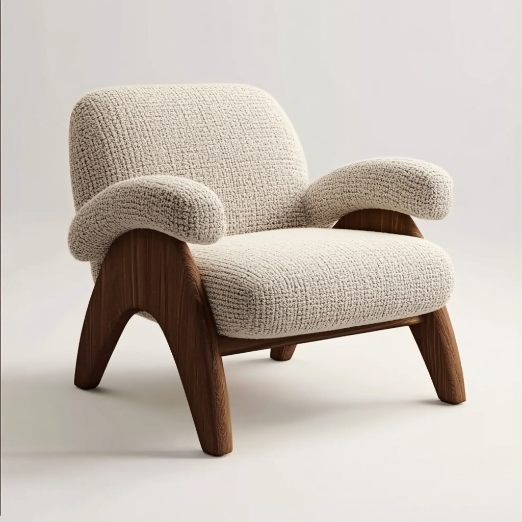 MTC0172 Matoezzi ITALIA lounge chair with solid walnut woood