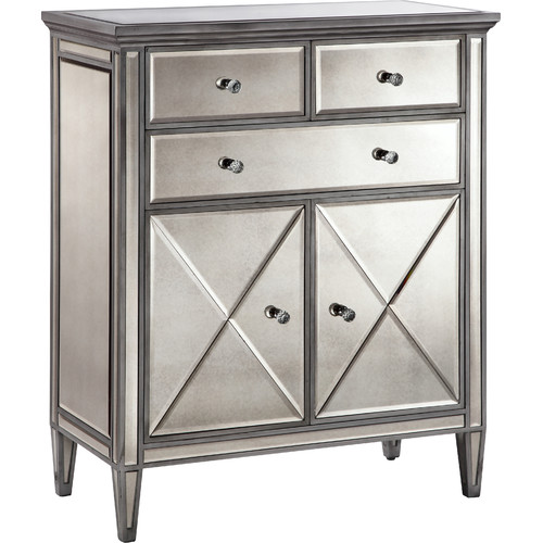 610203 bedroom furniture mirrored chest of drawers