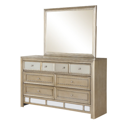 610204 bedroom furniture mirrored chest of drawers