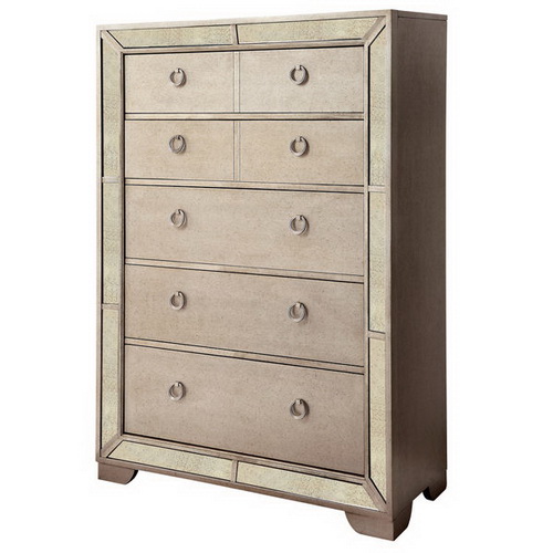 610206 bedroom furniture mirrored chest of drawers