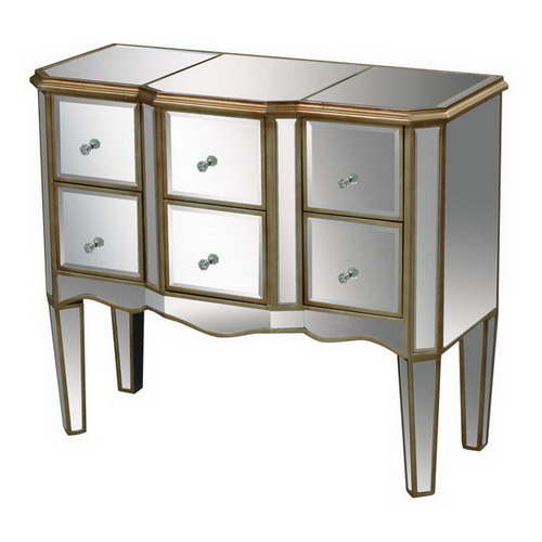 610207 bedroom furniture mirrored chest of drawers