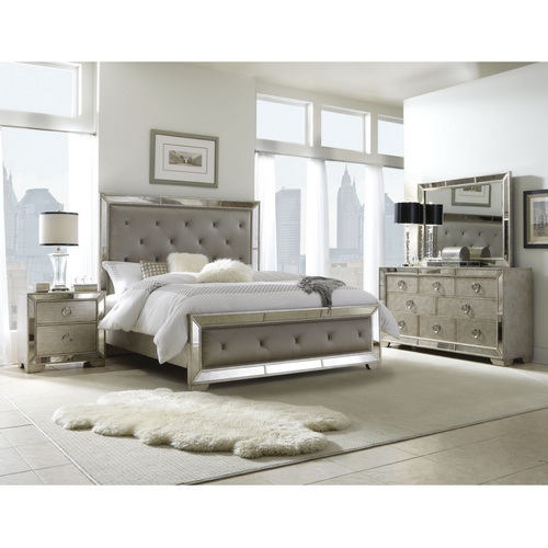 610208 bedroom furniture mirrored chest of drawers