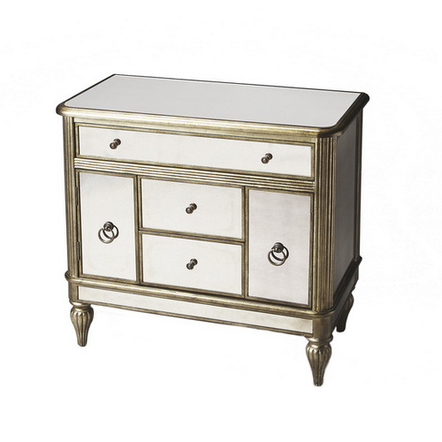 610209 bedroom furniture mirrored chest of drawers