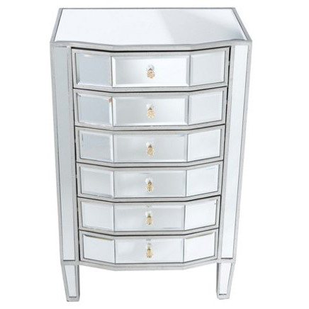 610210 bedroom furniture mirrored chest of drawers