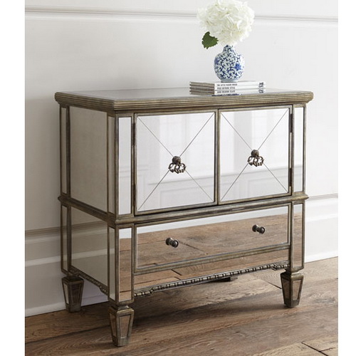 610213 bedroom furniture mirrored chest of drawers