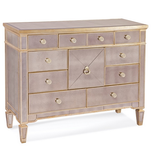 610215 bedroom furniture mirrored chest of drawers