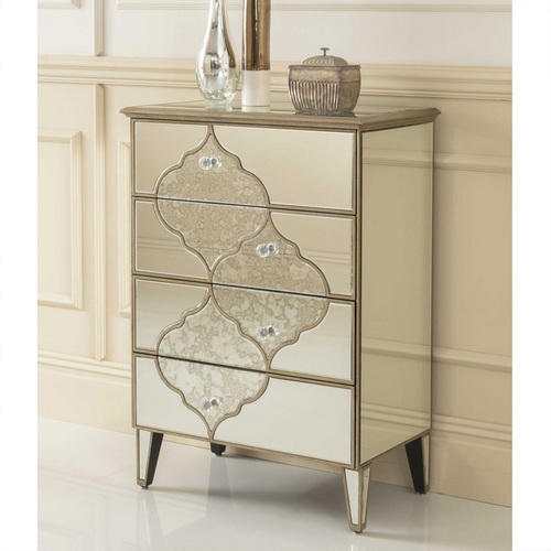 610219 bedroom furniture mirrored chest of drawers