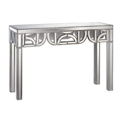 630034 teak root mirrored console table