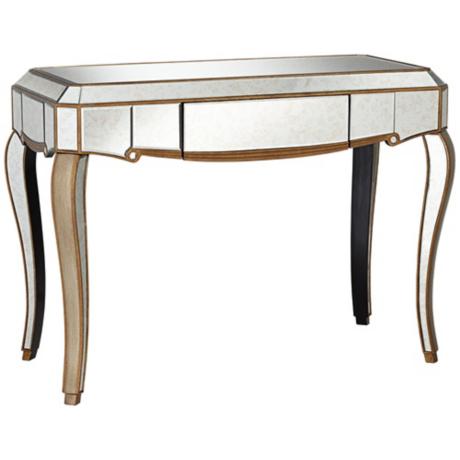 630037 half moon mirrored console table