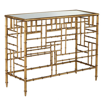 630150 modern mirrored console table