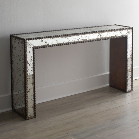 630152 modern mirrored console table