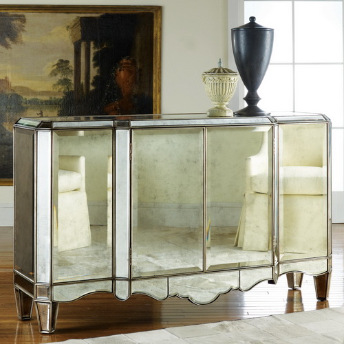 630161 modern mirrored console table