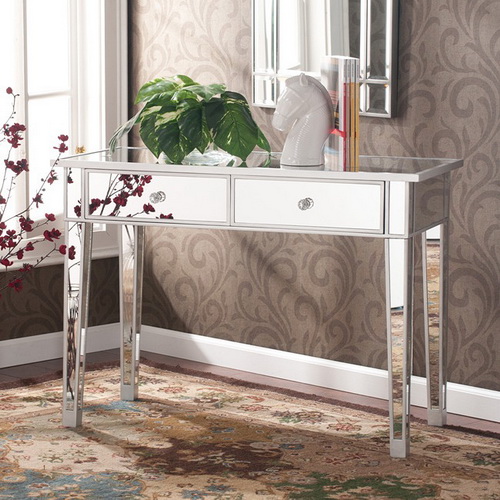 630162 modern mirrored console table