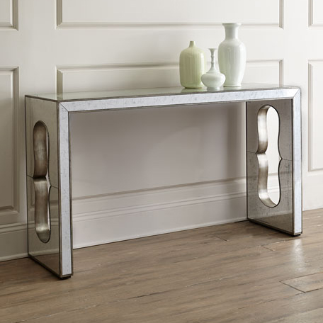 630165 modern mirrored console table