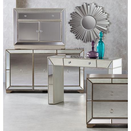 630188 luxury mirrored console table