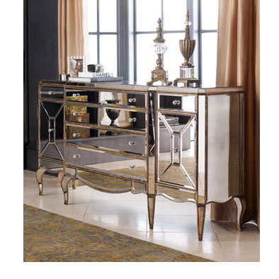 630210 luxury mirrored console table