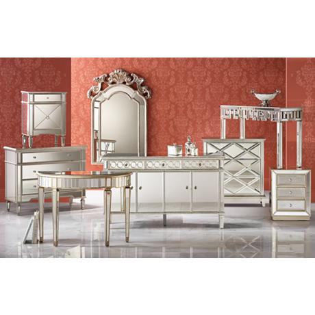 630216 luxury mirrored console table