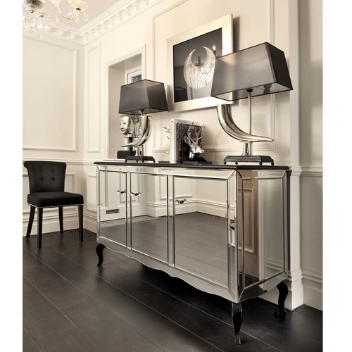 630220 luxury mirrored console table