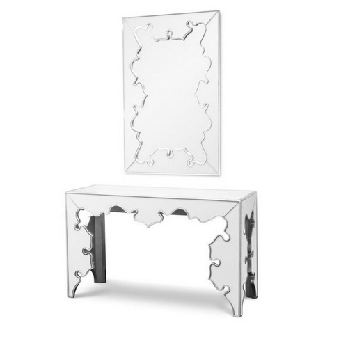 630238 luxury mirrored console table