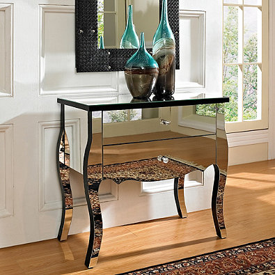 630240 luxury mirrored console table