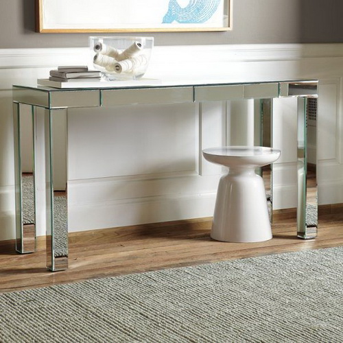 630257 antique mirrored console table